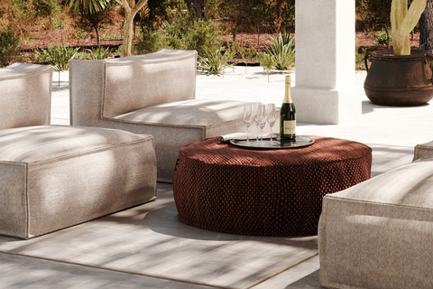 Roolf Living Silky Rundpouf grau